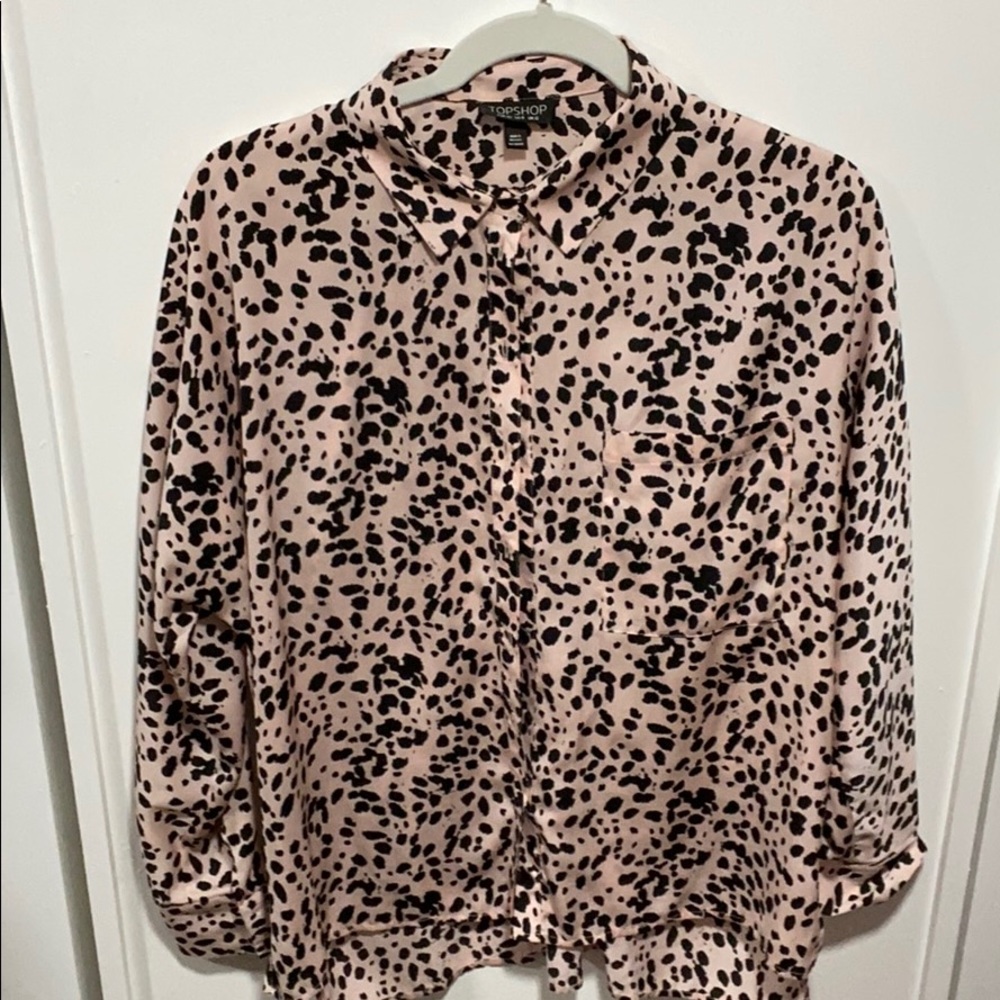 TOPSHOP blouse pink cheetah